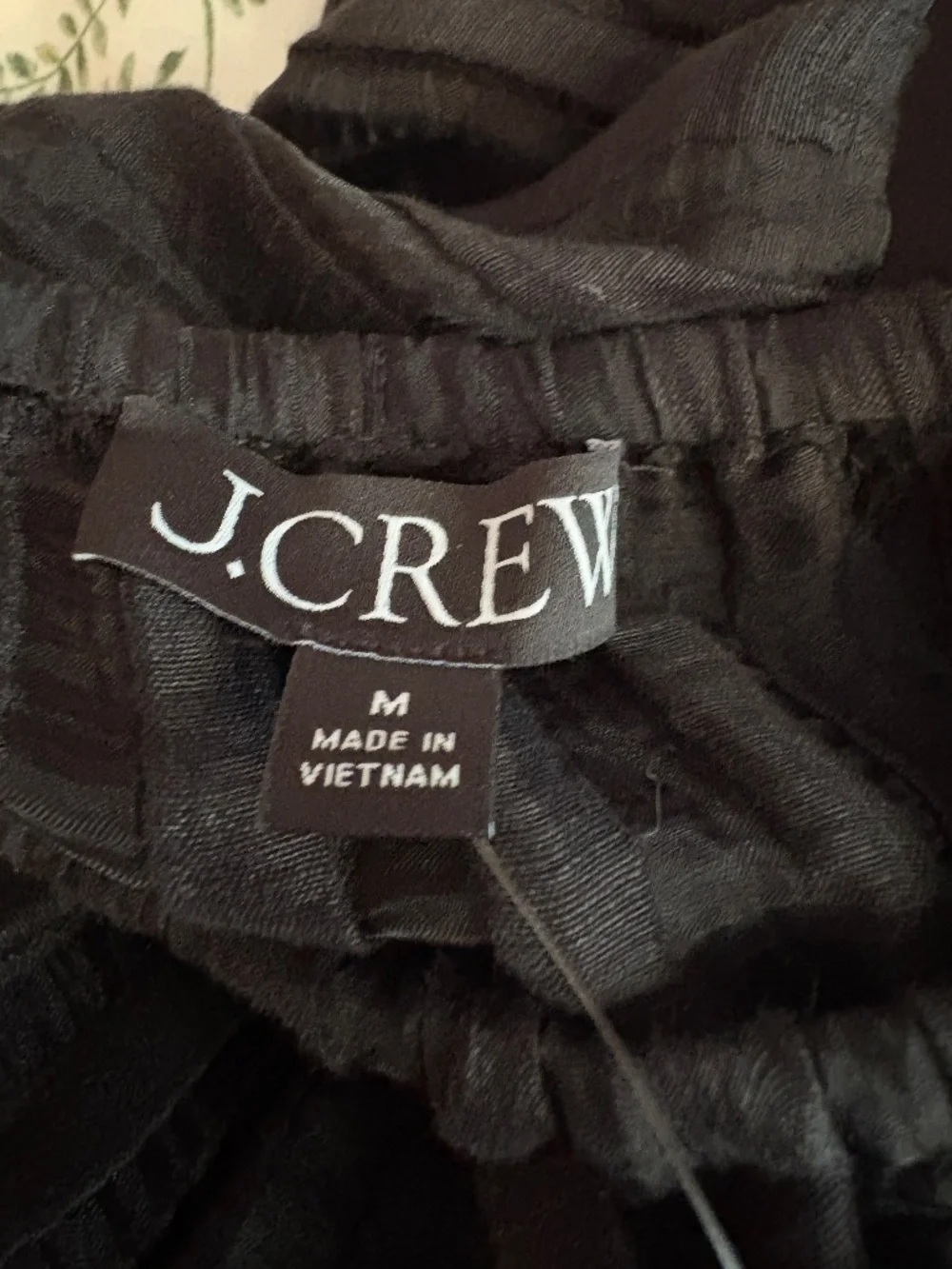 NWT J. Crew Linen Blend Pleated Drawstring Black Skirt with Split Size Medium